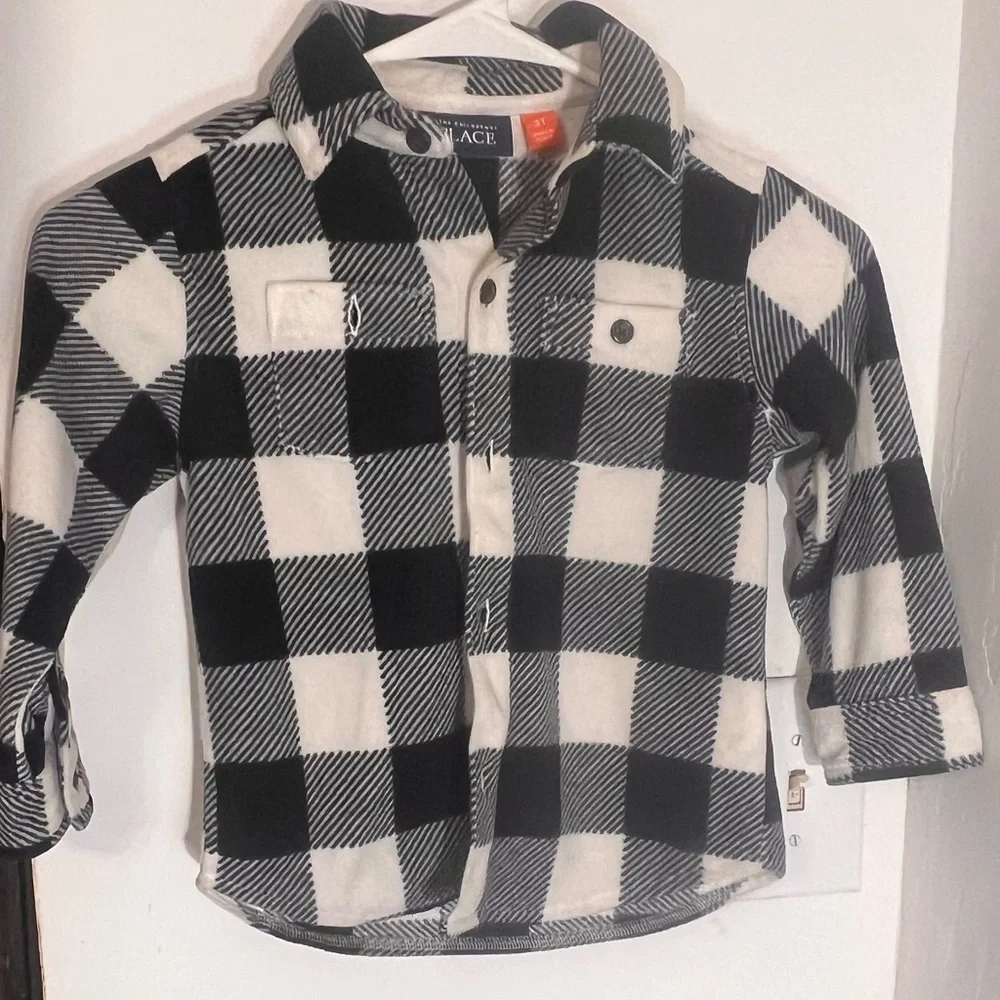 Children’s Place‎ Black and White Flannel 3T
